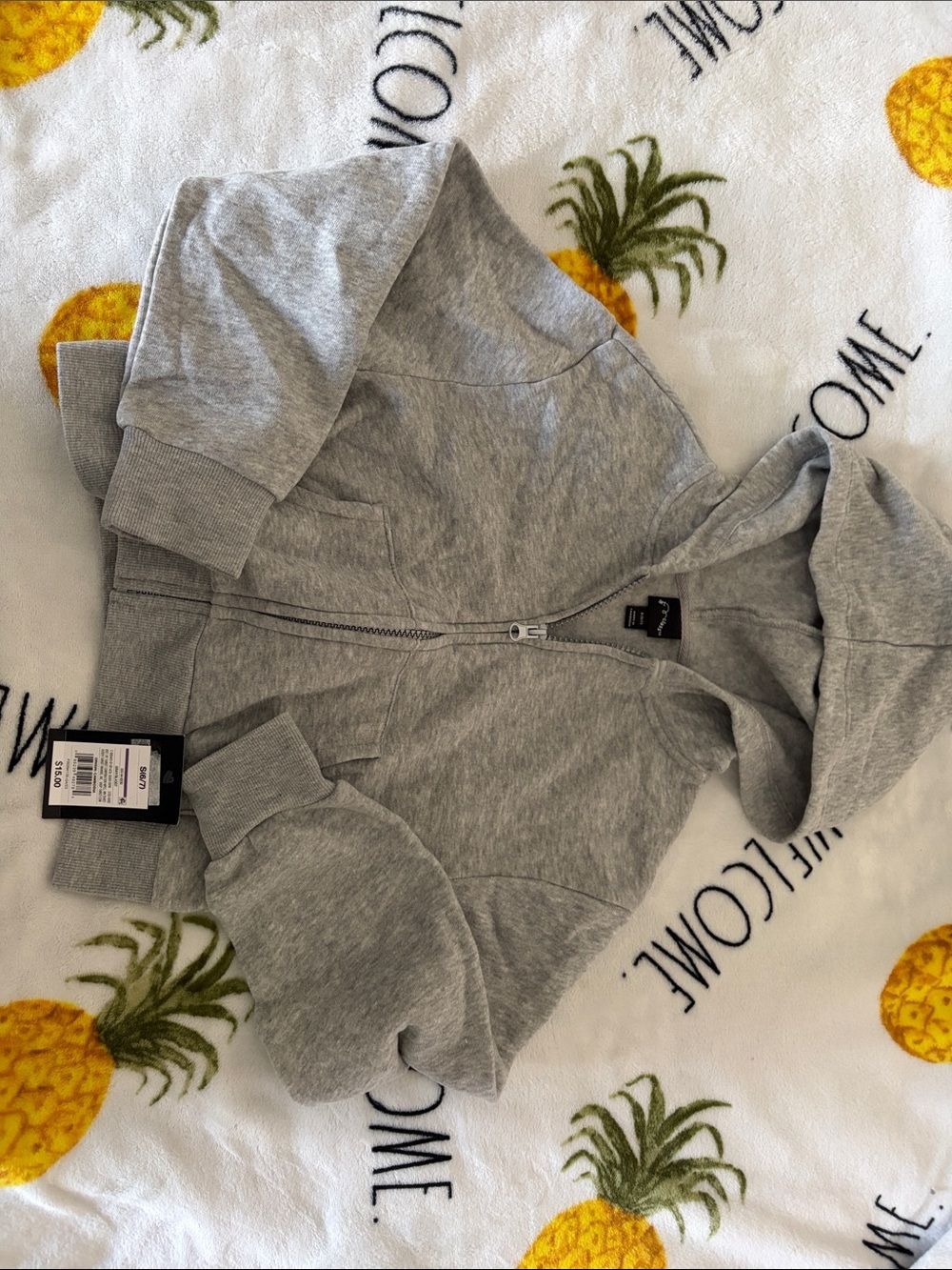 Heather Gray Full-Zip Hoodie small 6/7